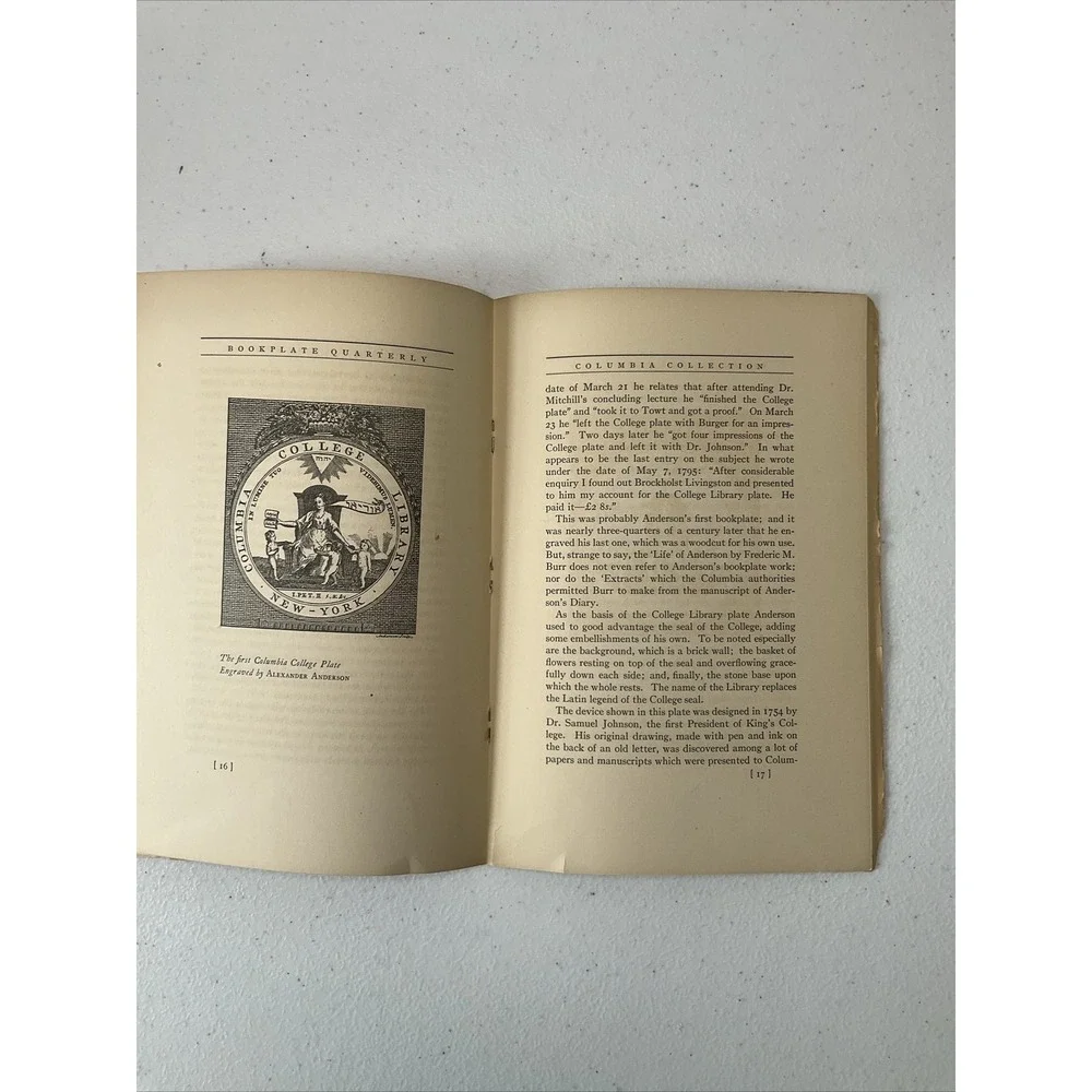 The Bookplate Quarterly April 1918‎ American Society Ex Libris Antique Book Rare